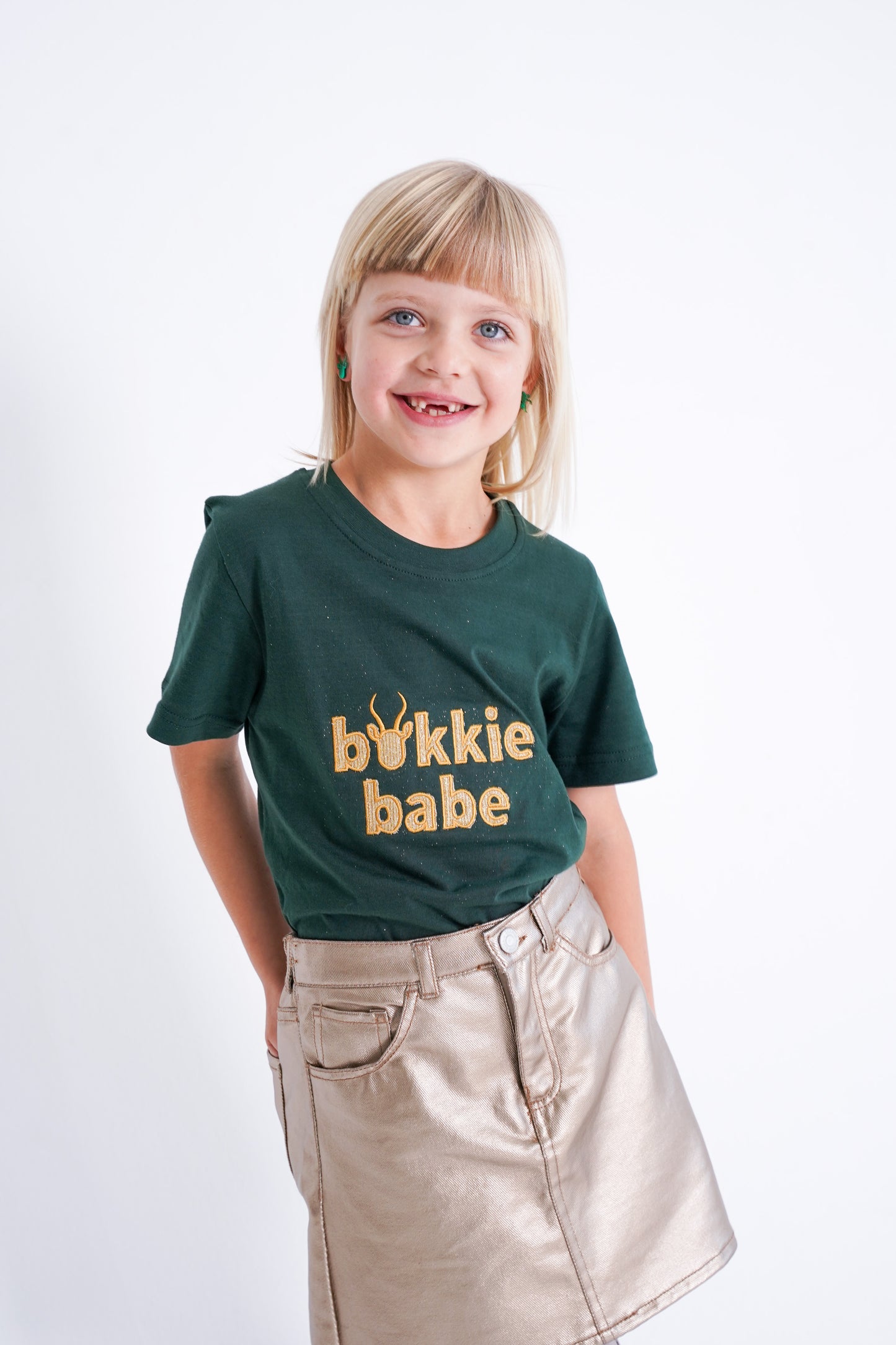 BOK BABE Kids Bottle Green 'Bokkie Babe' T-Shirt