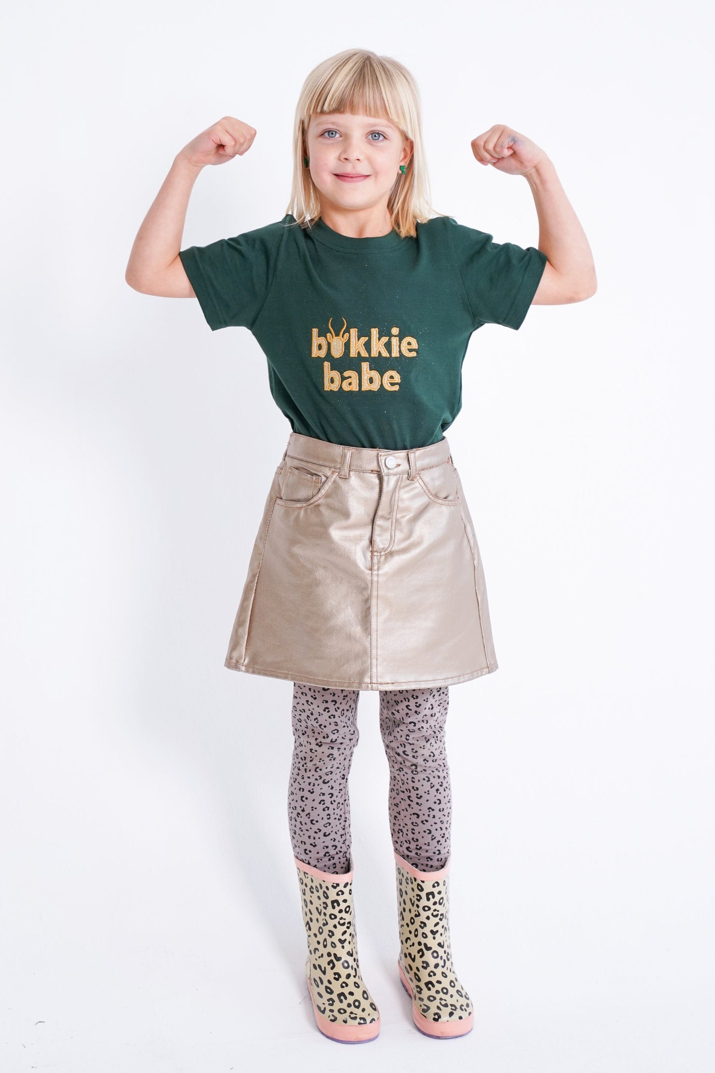 BOK BABE  Kids Bottle Green 'Bokkie Babe' T-Shirt