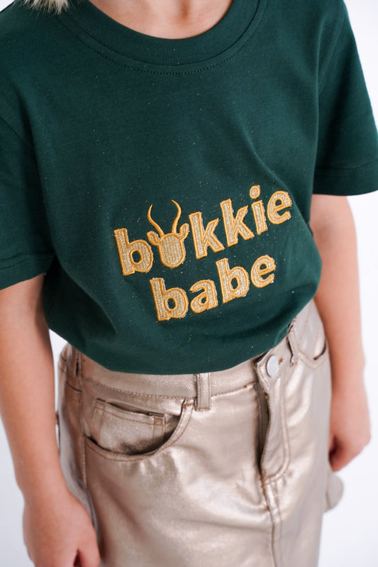 BOK BABE  Kids Bottle Green 'Bokkie Babe' T-Shirt