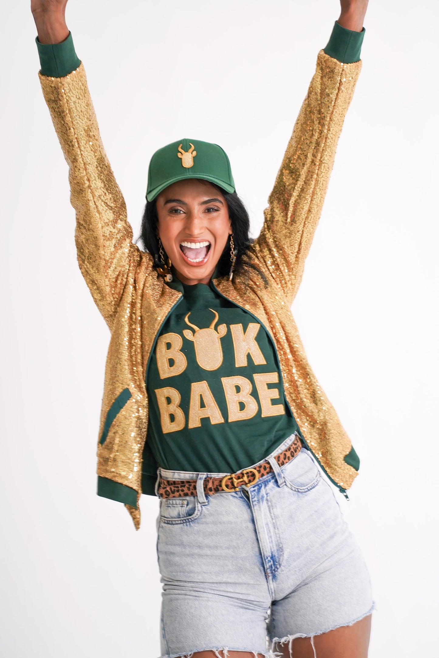 BOK BABE Ladies Bottle Green 'Bok Babe' T-Shirt