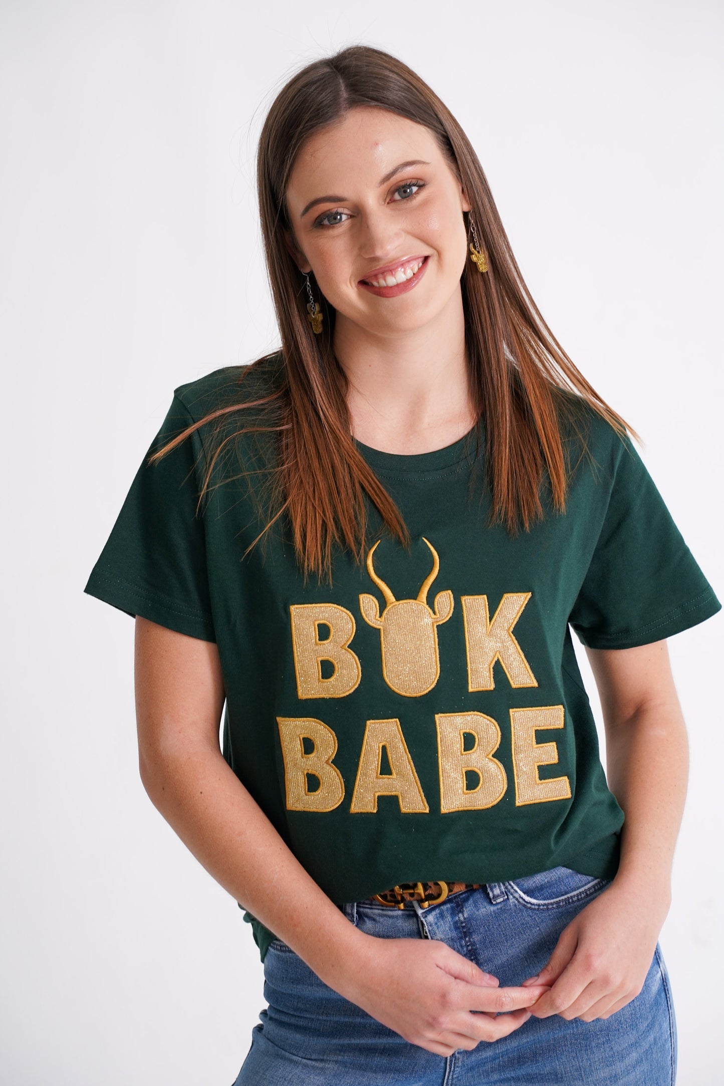 BOK BABE Ladies Bottle Green 'Bok Babe' T-Shirt