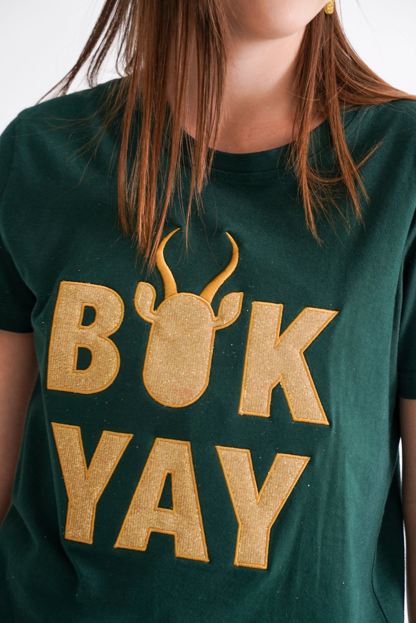 BOK BABE Ladies Bottle Green 'Bok YAY' T-Shirt