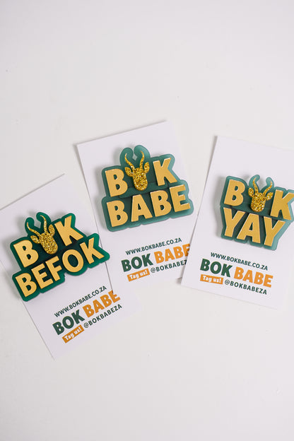 BOK BABE Text Brooch