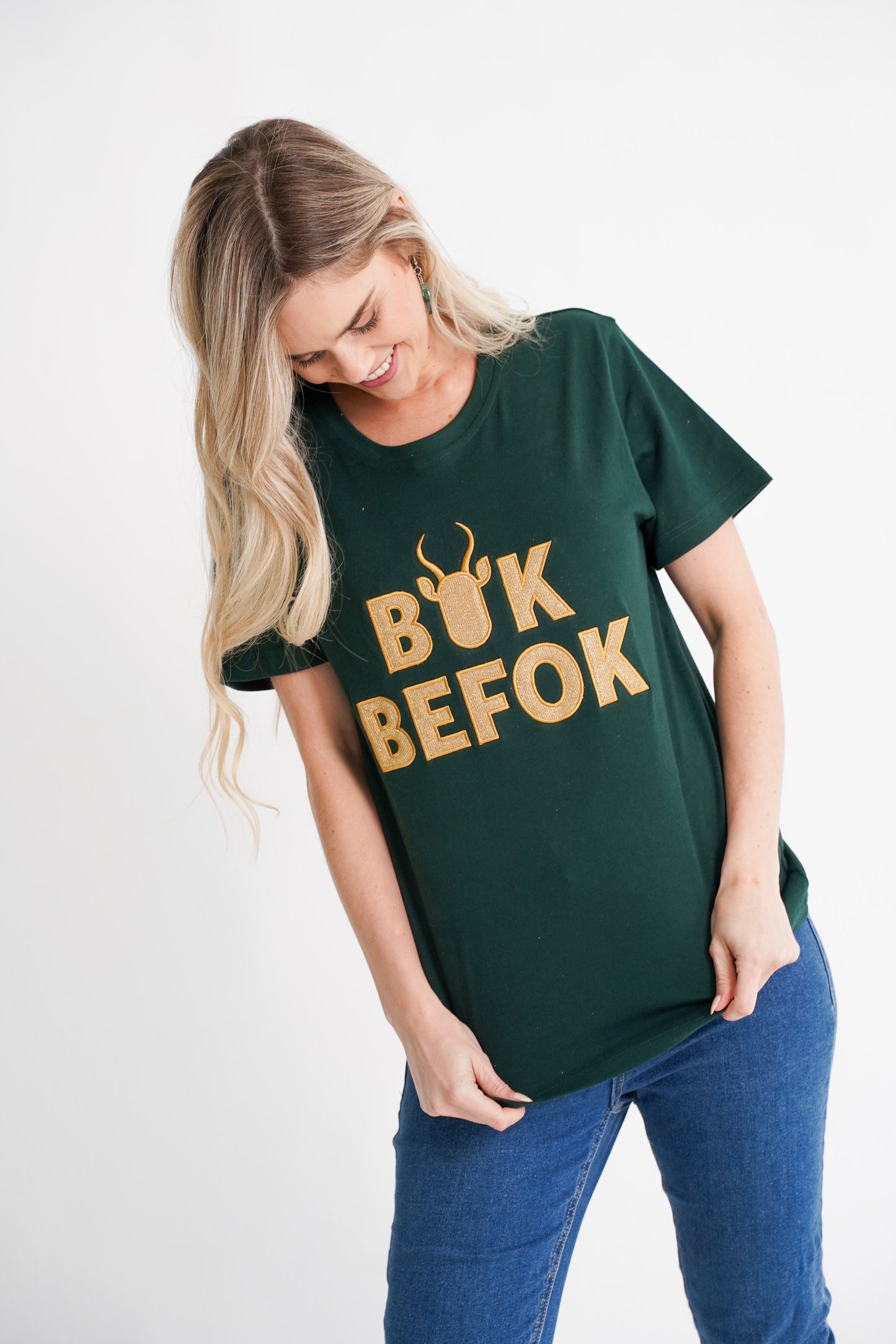BOK BABE Ladies Bottle Green 'Bok Befok' T-Shirt